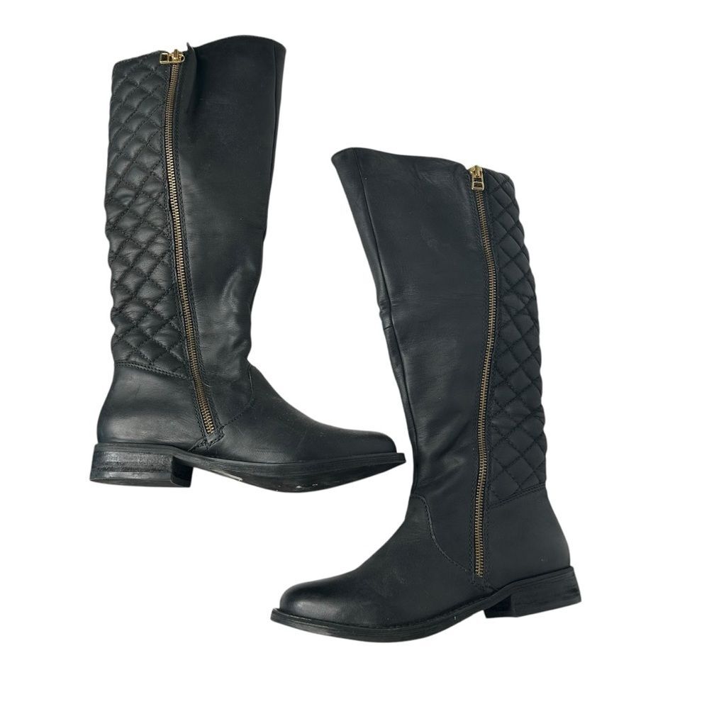 Sam Edelman leather Black Quilted Over the Knee Boots 6